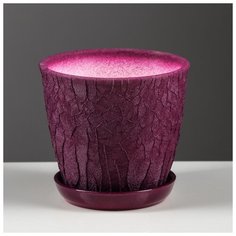 Горшок для цветов "Глория" шёлк, бордовый, 0,5 л 2634236 Керамика ручной работы