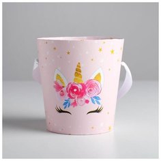 Переноска для цветов «Единорог», 14 × 15 см 5457556 Дарите счастье