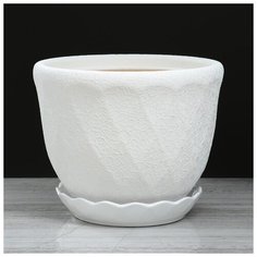 Горшок для цветов "Грань" 6,5 л, шелк, белый 4859840 Керамика ручной работы