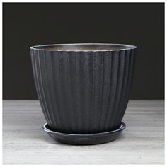 Горшок для цветов "Калифорния", чёрный жемчуг, 3.5 л 2935473 Керамика ручной работы