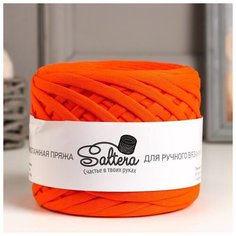 Пряжа трикотажная широкая "Saltera" 100м/300гр, ширина 7-9 мм (46 оранжевый) 5386370