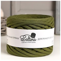 Пряжа трикотажная широкая "Saltera" 100м/300гр, ширина 7-9 мм (37 травяной) 5386375