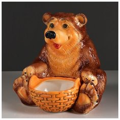 Копилка "Медведь с корзиной", 26 см 4199437 Керамика ручной работы