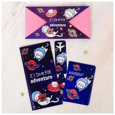 Набор "Its time for adventure", туристический конверт, обложка на паспорт, бирка на чемодан 40236 Сима ленд