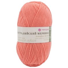 Пряжа Пехорка Австралийский меринос (95% мериносовая шерсть, 5% акрил) (351-Св.коралл) 5 шт