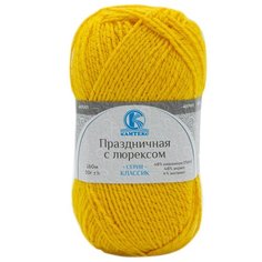 Пряжа Камтекс Праздничная с люрексом 50гр.160м. (48% кашмилон (ПАН), 48% акрил, 4% метанит) (104 желтый) 10 шт