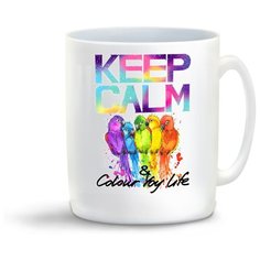 Кружка "Keep calm and colour you life. Попугайчики" Cool Podarok