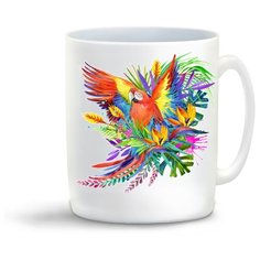 Кружка "Графика. Букет с попугаем2" Cool Podarok