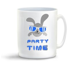 Кружка с приколом Party time заяц (время веселиться) Cool Podarok