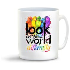 Кружка "Look at the world differently. Попугайчики" Cool Podarok
