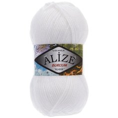 Пряжа ALIZE BURCUM KLASIK 100гр. 210м (100% Aкрил) (55 белый) 5 шт