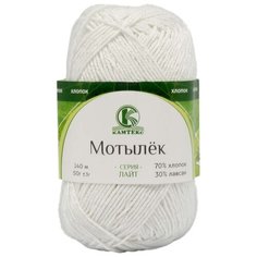 Пряжа Камтекс Мотылек 50гр. 140м. (70% хлопок, 30% лавсан) (002 отбелка) 5 шт