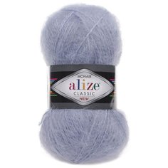 Пряжа ALIZE Mohair classic new 100гр. 200м (25%мохер, 24%шерсть, 51%акрил) (51 св.-голубой) 5 шт