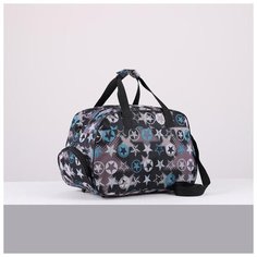 Сумка дор 83/Д, 44*25*30см, отд на молнии, 2 н/кармана, длин ремень, Синие звезды 5598899 Amen.