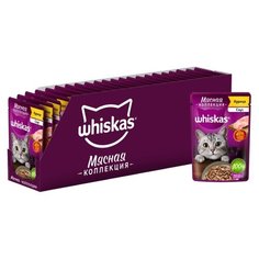 Влажный корм для кошек Whiskas Мясная коллекция, с курицей 28 шт. х 75 г (кусочки в соусе)