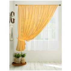 Кухонная штора ГАЛАНТ "Уют”, желтый, белый, 280х180 см, арт. 271031