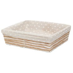 Доляна Корзина для хранения Горох, 25,5х18,5х7 см бежевый