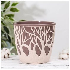 Кашпо со вставкой 3 л "Форест", цвет пудровый-мокко 5361901 Сима ленд