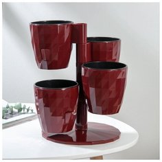 Кашпо многоярусное "Ruby", цвет бордовый 5188460 Сима ленд