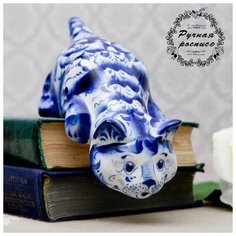 Сувенир «Кот Барсик», 19×9×10 см, гжель 4376307 Сима ленд