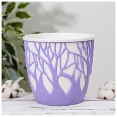 Кашпо со вставкой 3 л "Форест", цвет лавандовый-белый 5361898 Сима ленд