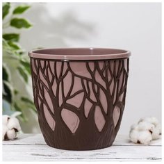 Кашпо со вставкой 3 л "Форест", цвет коричневый-мокко 5361896 Сима ленд