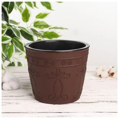 Кашпо со вставкой 3 л "Ажур", цвет темно-коричневый 5188477 Сима ленд