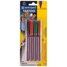 Фломастеры "Tattoo", 4 цвета Centropen