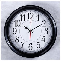 Часы настенные, серия: Классика, "Клавер", черные, 48 см 4551254 Сима ленд