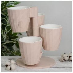 Кашпо "RUBY" Кватро , цвет Пудровый 5111262 Сима ленд