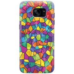 Cиликоновый чехол на Samsung Galaxy S7 Edge / Самсунг С7 Эдж с принтом "Яркая мозаика" Gosso