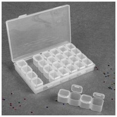 Контейнер для декора прямоуг 7 блоков по 4 ячейки 17,5*10,5*2,7см прозрач пакет 4555079 Сима ленд