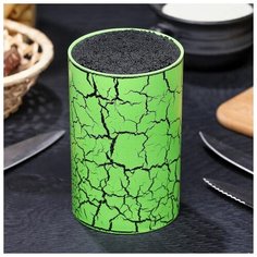 Подставка для ножей "Зелёный разлом" с наполнителем, 14х9 см 3936203 Сима ленд