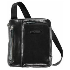 Мужская кожаная сумка с плечевым ремнем Piquadro Blue Square черная