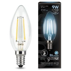 Лампа светодиодная Black Filament Свеча E14 9Вт 4100К Gauss 103801209 (упаковка 10 шт)