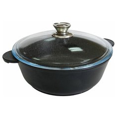 Жаровня Victoria DIAMOND INDUCTION литая толстостенная для всех типов плит со стеклянной крышкой, 26 см, 3л