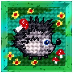 Набор для вышивания пряжей "BAMBINI. Ёжик", 15х15 см, арт. X2011 Brvsk