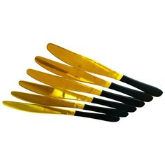 Набор ножей Черный матовый, нержавеющая сталь, золотистый с черным, 6 шт, 22х2х3 см, MARMA MM-KNF-04