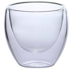 Стакан с двойными стенками, стеклянный, прозрачный 200 мл, MARMA MM-CUP-14