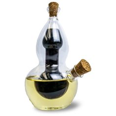 Бутылка для масла и уксуса в форме лампы, стеклянная, пробковая крышка Marma