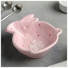 Салатник "Кролик" 14х13х4,5 см, цвет розовый 4468265 Сима ленд