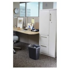 Корзина для мусора прямоугольная офисная Soft Wastebaskets 26,6 л., Черный, Rubbermaid