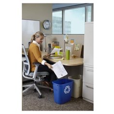 Корзина для мусора прямоугольная офисная Soft Wastebaskets 26,6 л., Синий, Rubbermaid