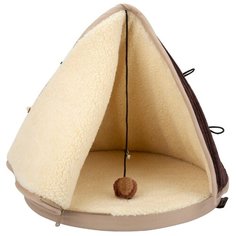 Лежак для кошек закрытый SCRUFFS "Юрта", коричневый, 45х45х50см (Великобритания)