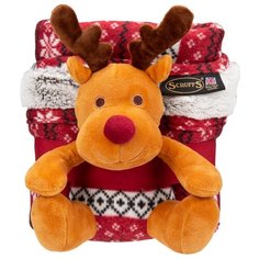 Одеяло для животных SCRUFFS с игрушкой, бело-красное, 110x72,5 (Великобритания)