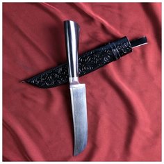 Нож Пчак Шархон - граб черный, сухма, пуговица, гарда олово У8 (13-14 см) 3783922 Сима ленд