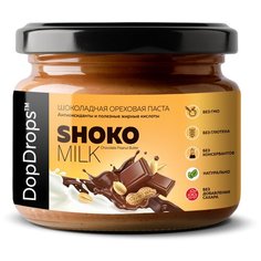 DopDrops Паста ShokoMilk шоколадно-ореховая с арахисом без сахара стекло, 250 г