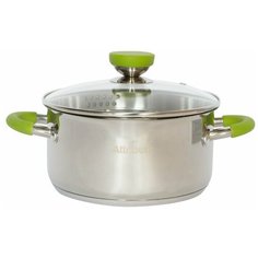 Кастрюля Attribute Lime, 1.5 л, стальной/зеленый