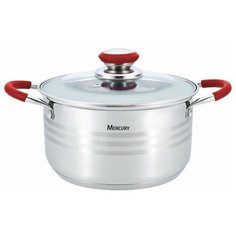 Кастрюля из нержавеющей стали с крышкой Mercury, 4,7 л