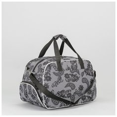 Сумка дор 83/Д, 44*25*30, отд на молнии, 2 н/кармана, длин ремень, Огурцы/серый 1438555 Amen.